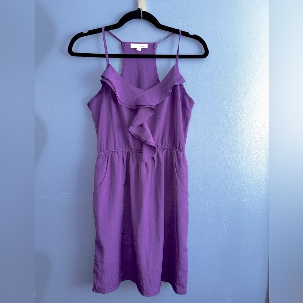Lush‎ Ruffle Pocket Dress. Size Small. Purple